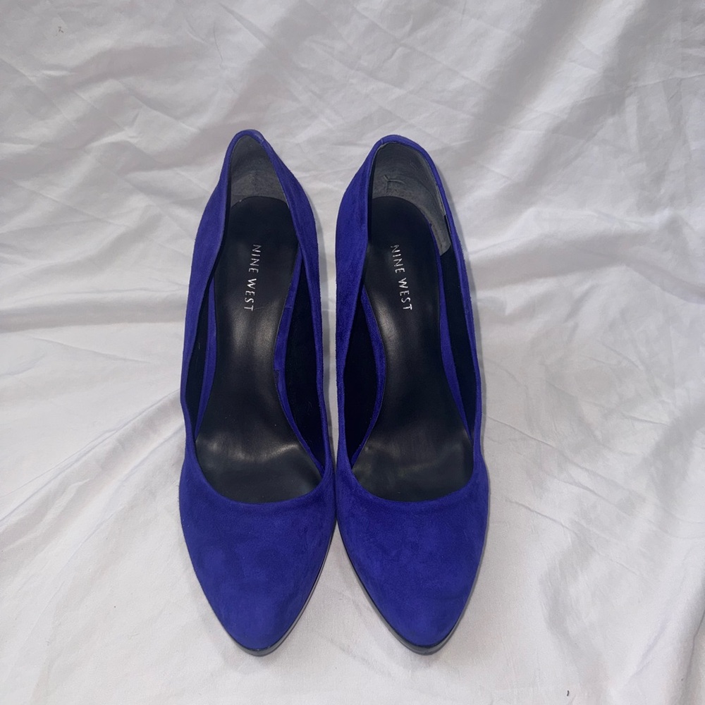 Nine West Royal Blue Suede Heels